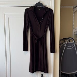 J. Crew Dark Brown Long Sleeve Dress